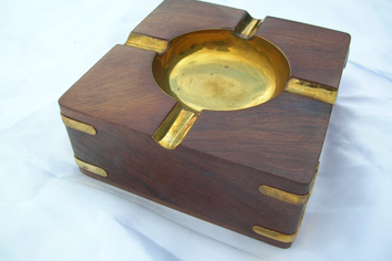 Posacenere nautico ottone e legno massello