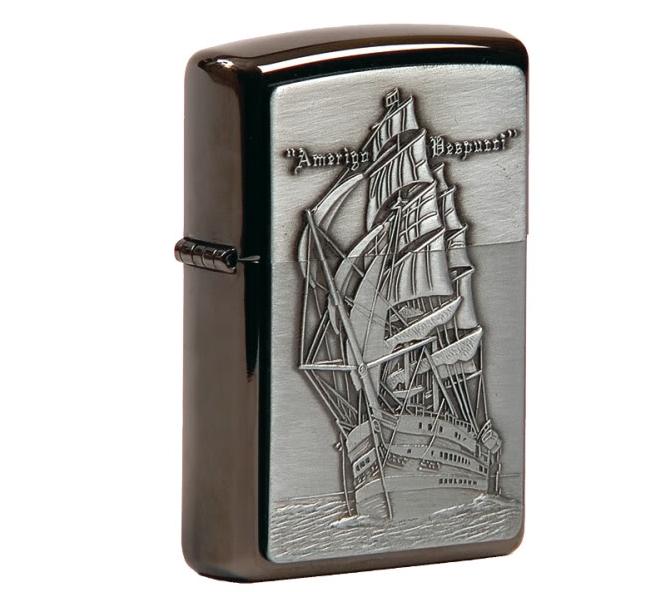 Asintek: Accendino Zippo BLACK ICE Amerigo Vespucci