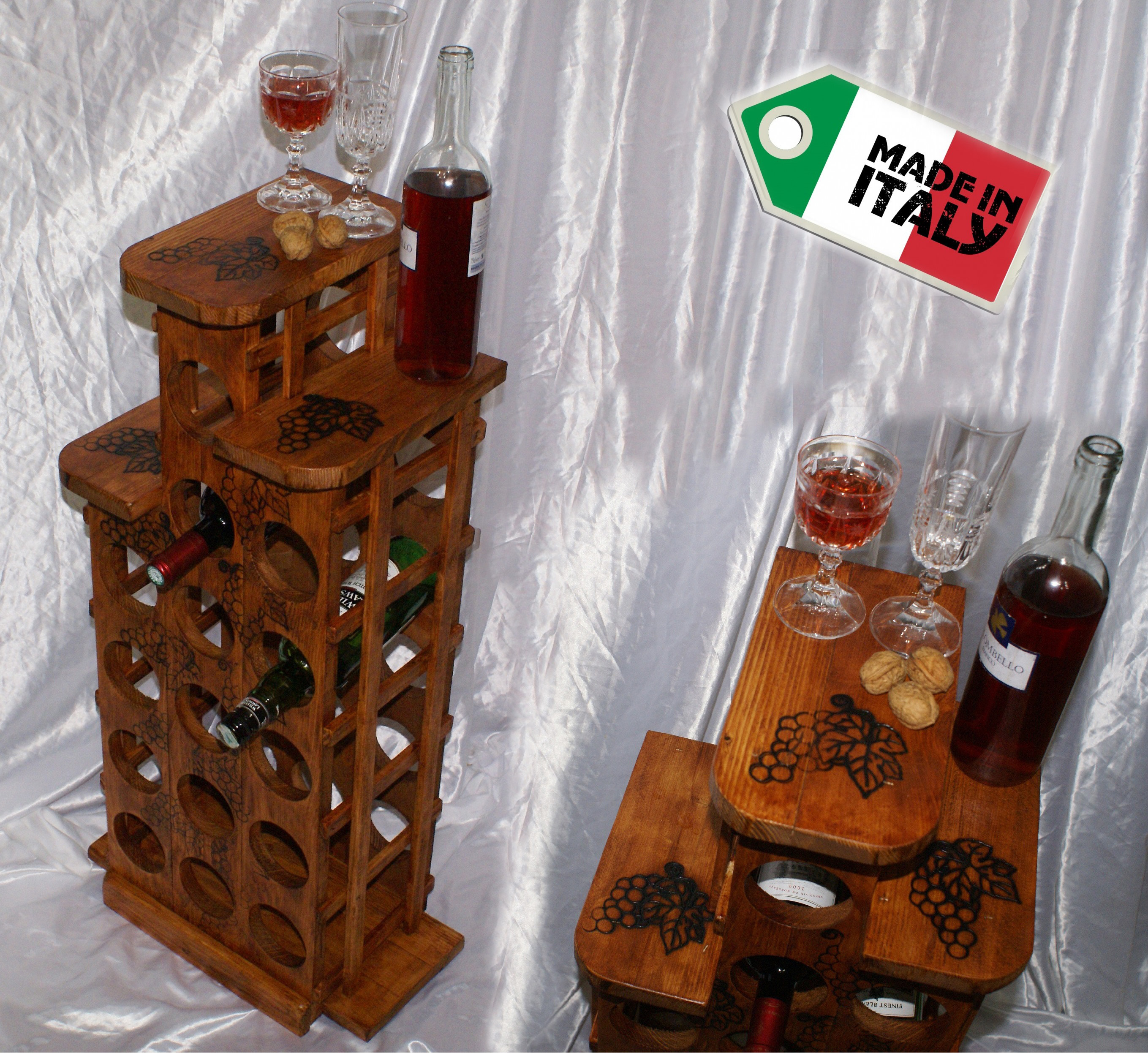 Wine Bottle Holder Wine Cellar Wood Door 15 Bottles For Shelf Ebay