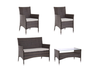 Set salotto Olsson marrone polyrattan arredo giardino interno