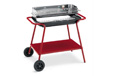 Barbecue in acciaio con griglia e ruote