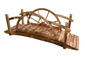 Ponte in legno decorativo con ruote di carro