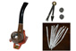 Pipa in legno con fornello in acciaio e accessori